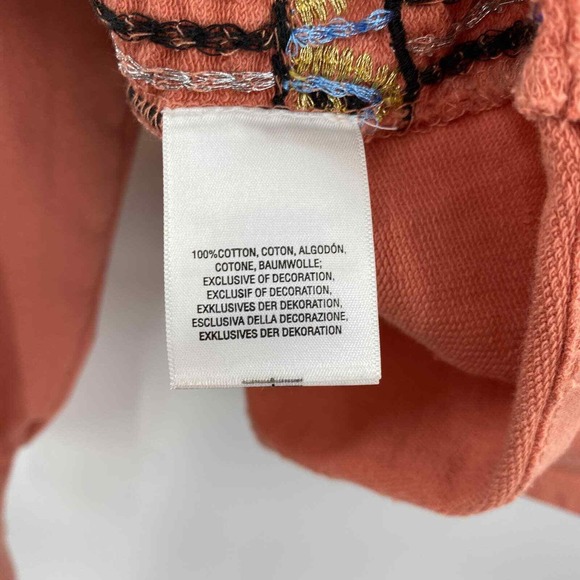 Anthropologie Akemi & Kin Sweater Womens Small Peach Cotton Embroidered Beaded - Picture 6 of 6